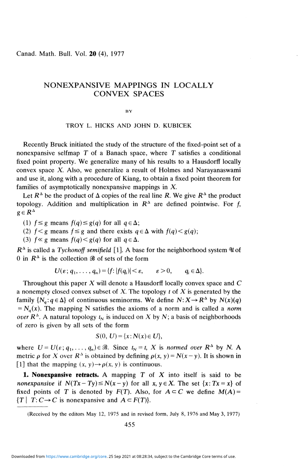 Nonexpansive Mappings in Locally Convex Spaces