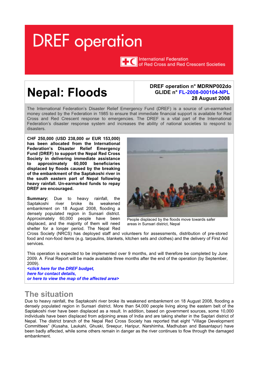 Nepal: Floods 28 August 2008