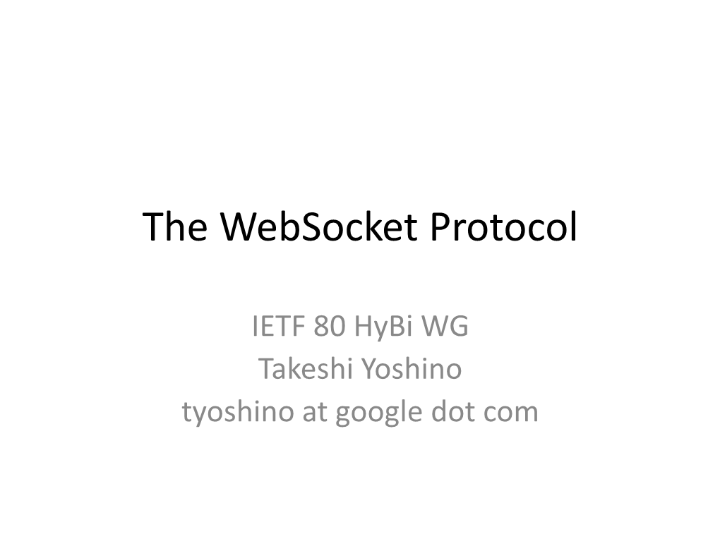 The Websocket Protocol