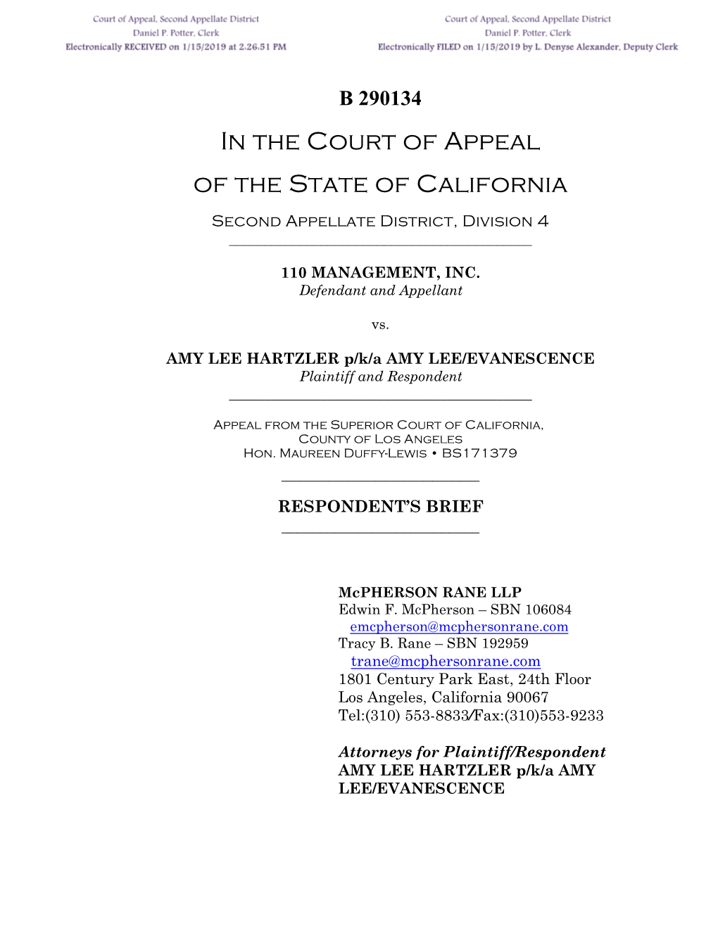 In the Court of Appeal of the State of California