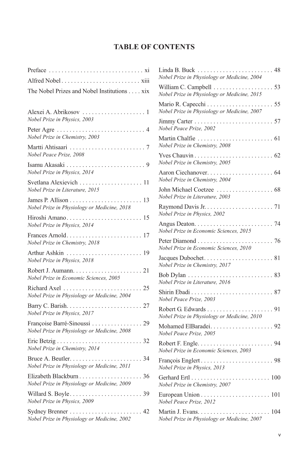 Table of Contents