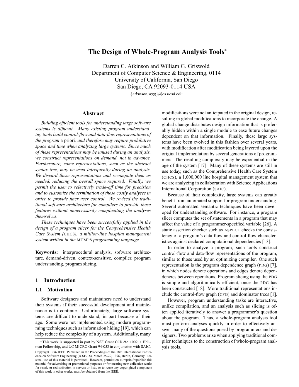 The Design of Whole-Program Analysis Tools∗