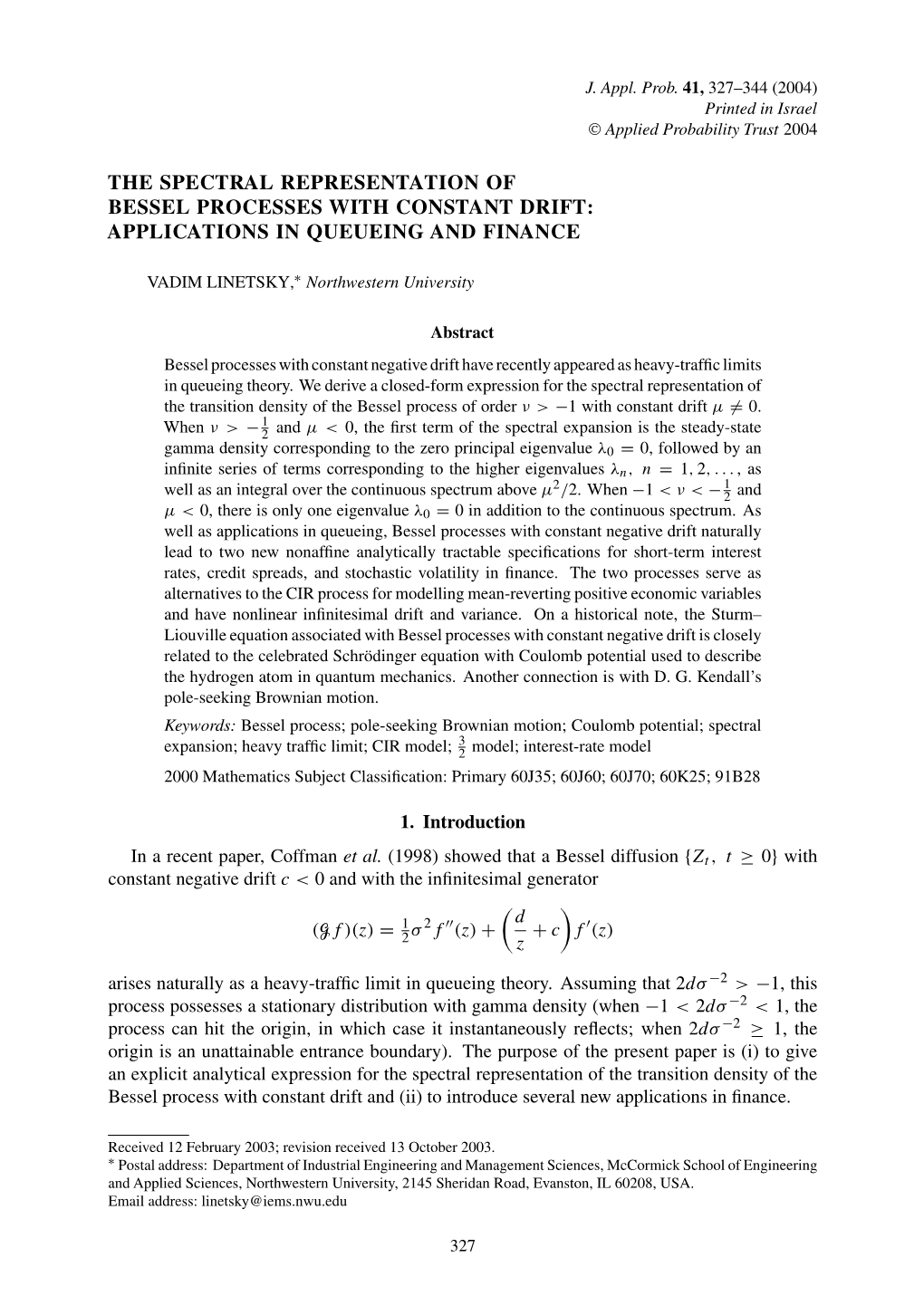 "The Spectral Representation of Bessel Processes with Drift