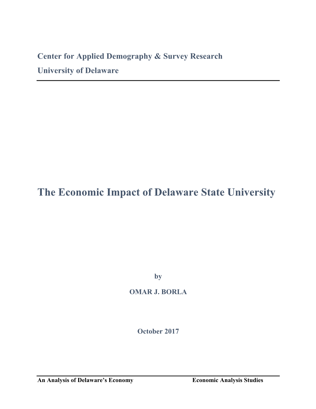 The Economic Impact of the Delaware State University