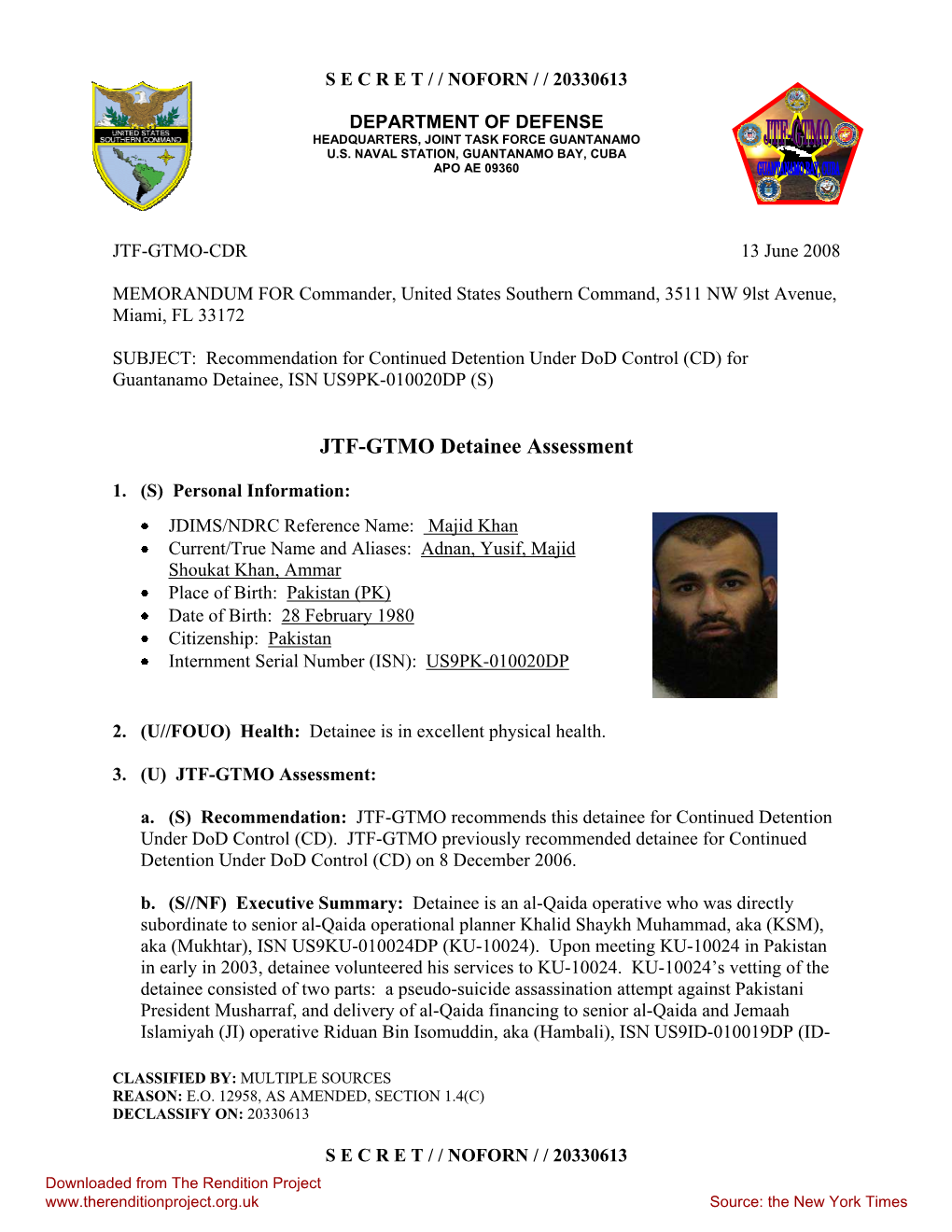 JTF-GTMO Detainee Assessment