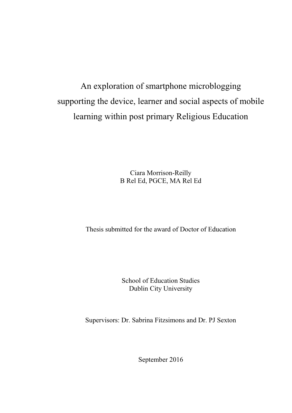 PDF (Thesis Submitted for the Award of Doctor of Education)