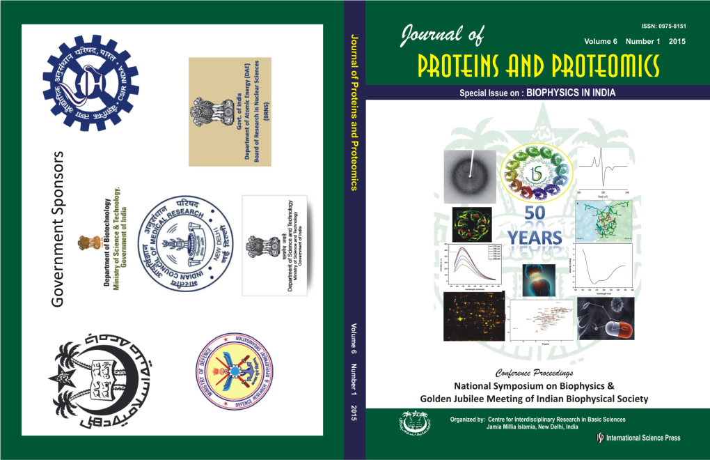 Jpp Journal of Proteins and Proteomics