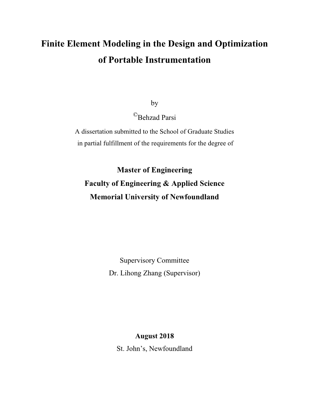 Finite Element Modeling in the Design and Optimization of Portable Instrumentation