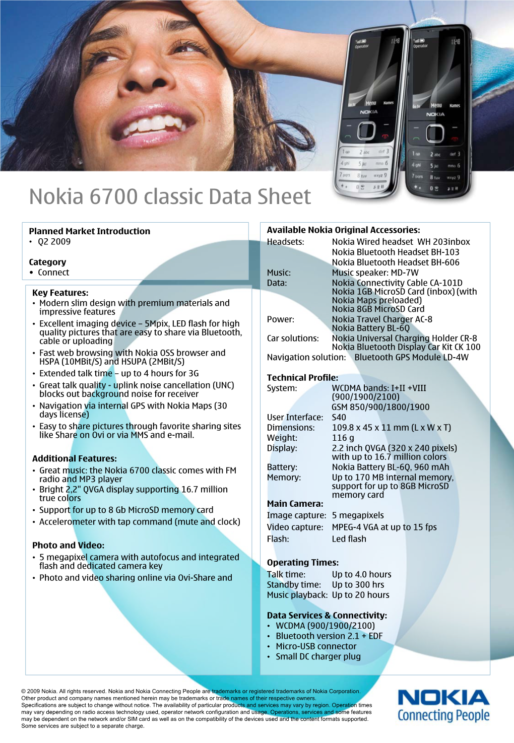 Nokia 6700 Classic Data Sheet