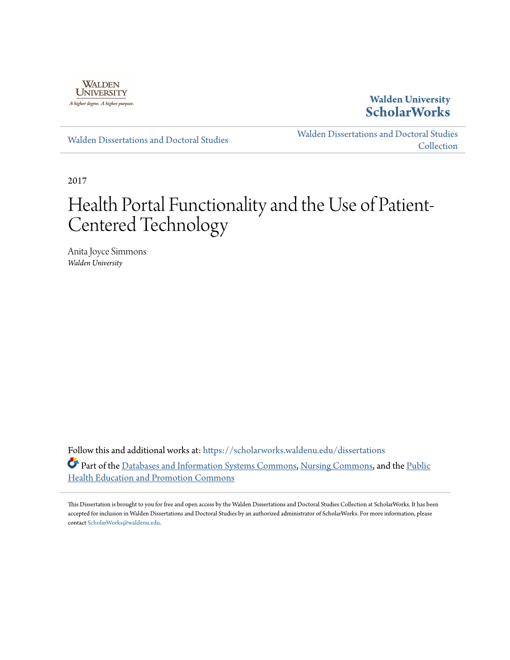 Health Portal Functionality and the Use of Patient-Centered Technology