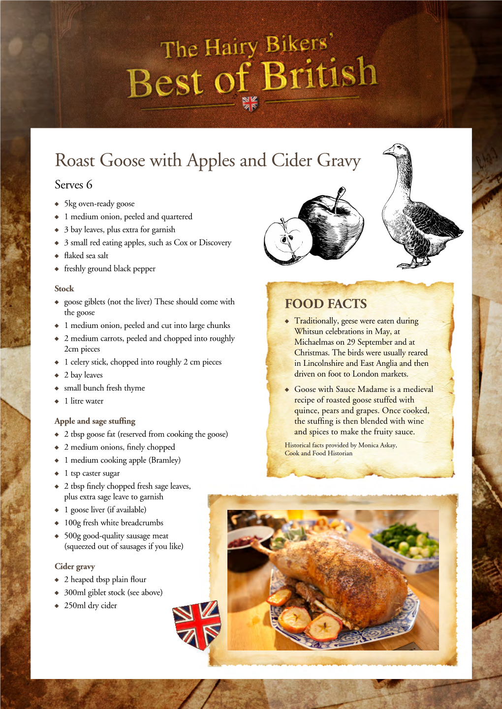 Roast Goose with Apples and Cider Gravy