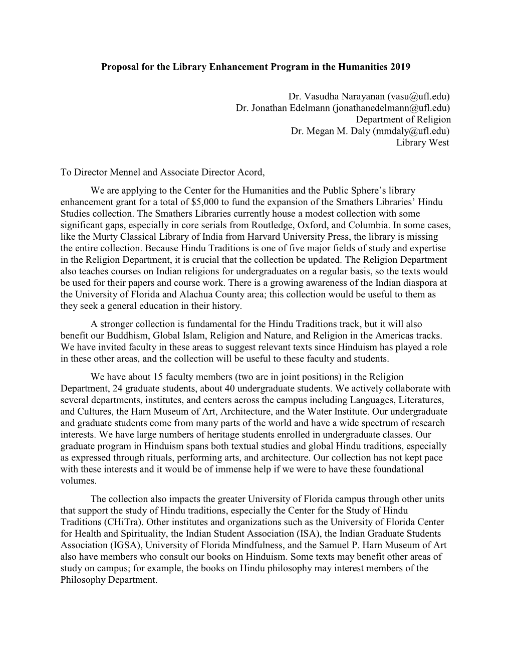 Library Enhancement Proposal for Hindu Studies