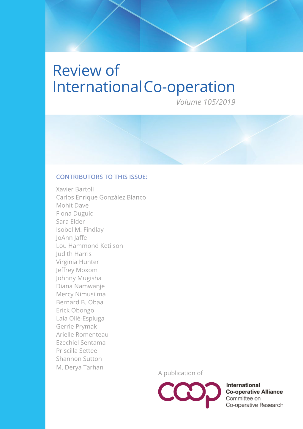 Review of International Co-Operation Volume 105/2019