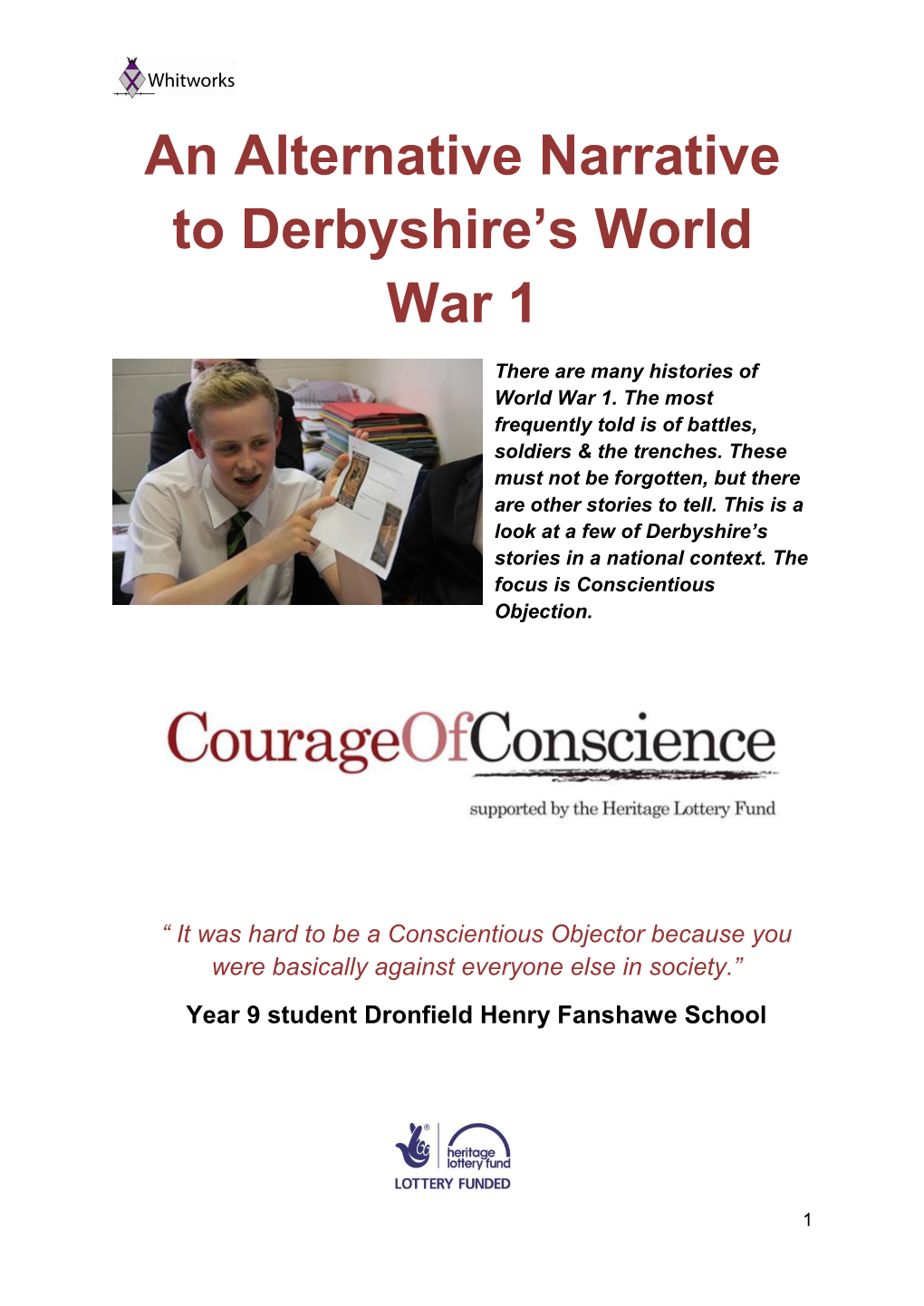 An Alternative Narrative to Derbyshire's World War 1