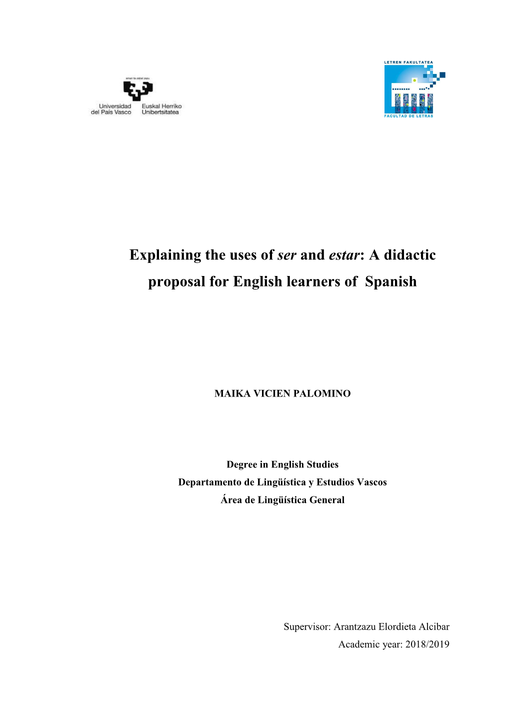 A Didactic Proposal for English Learners of Spanish