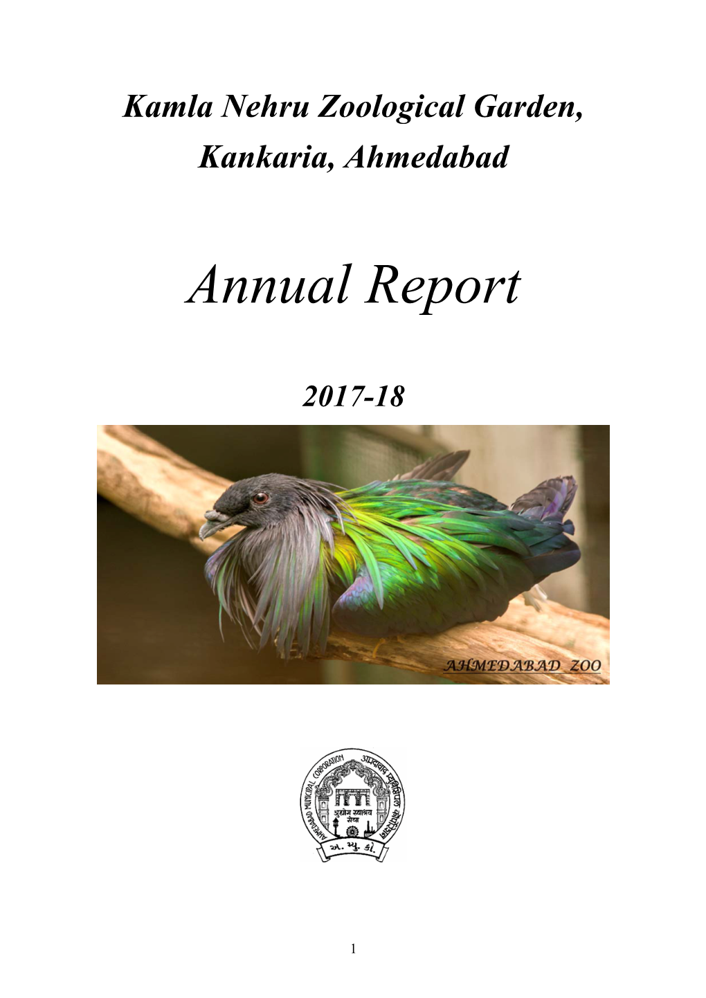 Annual Report Ahmedabad Zoo 201718.Pdf