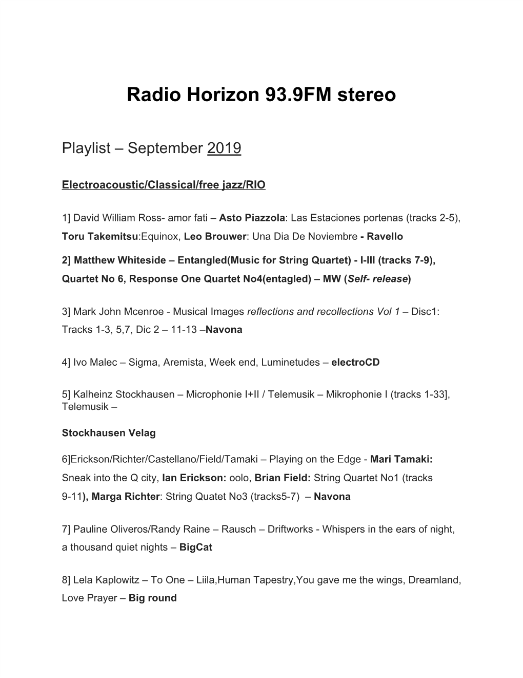 Radio Horizon 93.9FM Stereo