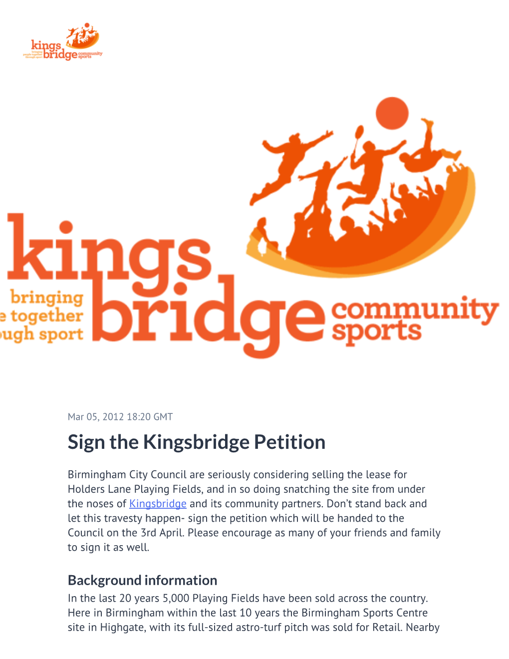 Sign the Kingsbridge Petition