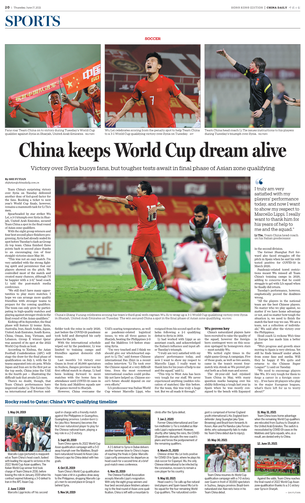 China Keeps World Cup Dream Alive Victory Over Syria Buoys Fans, but Tougher Tests Await in Final Phase of Asian Zone Qualifying