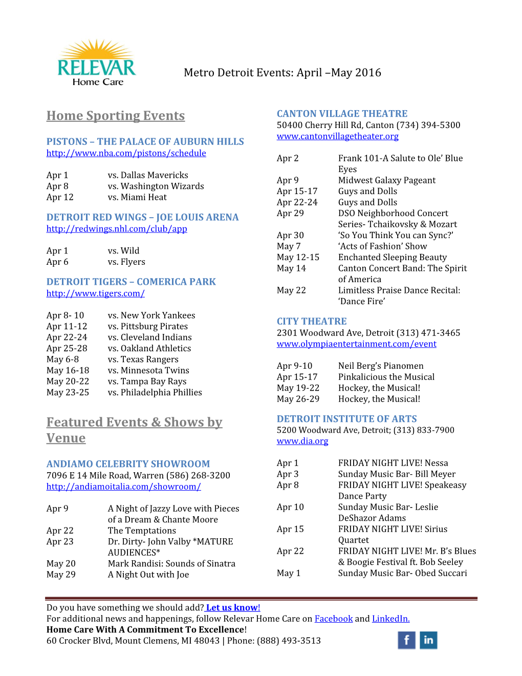 Home Sporting Events Featured Events & Shows by Venue