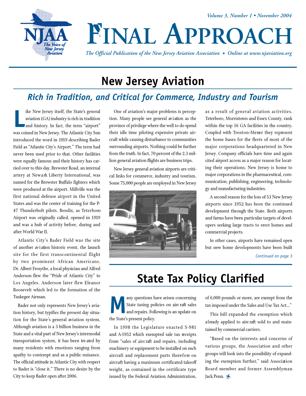 FINA L APPROAC H the Official Publication of the New Jersey Aviation Association • Online At