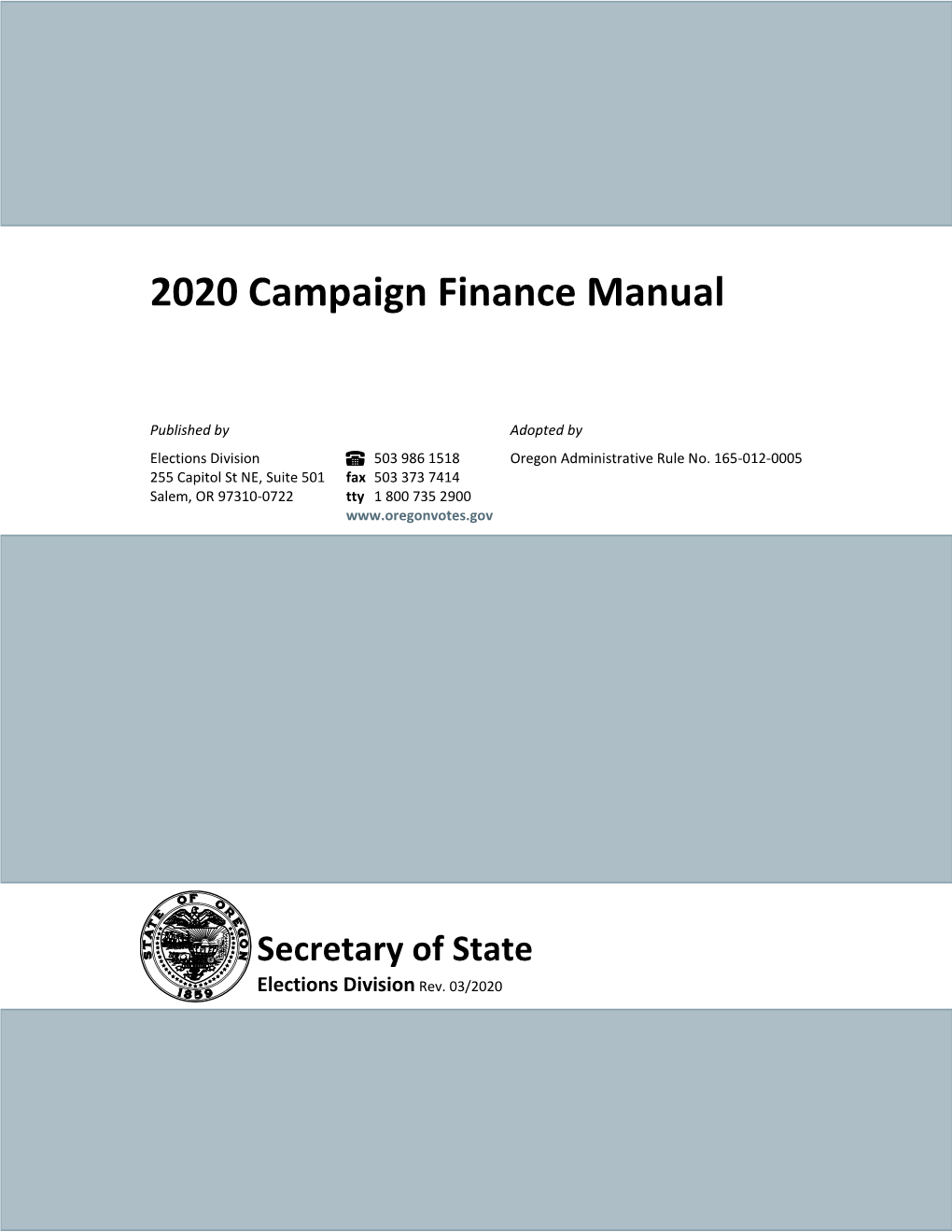 Campaign Finance Manual