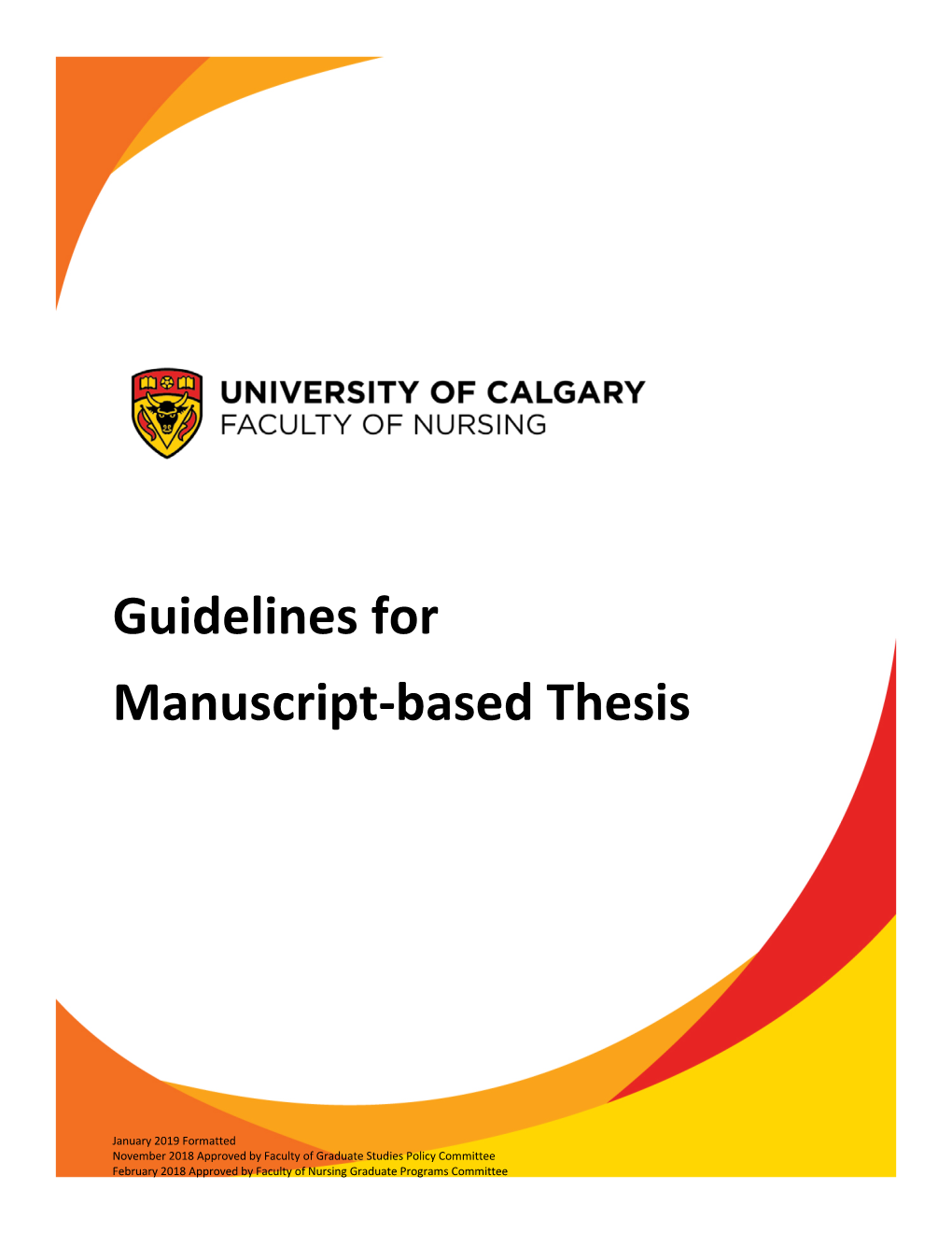 Guidelines for Manuscript-Based Thesis