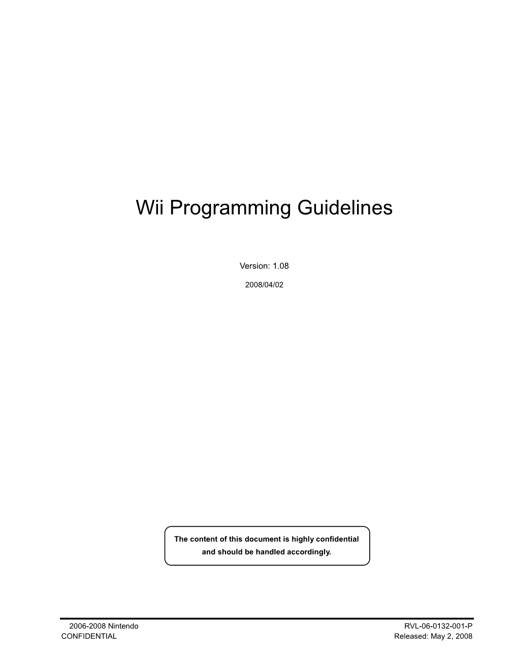 Wii Programming Guidelines