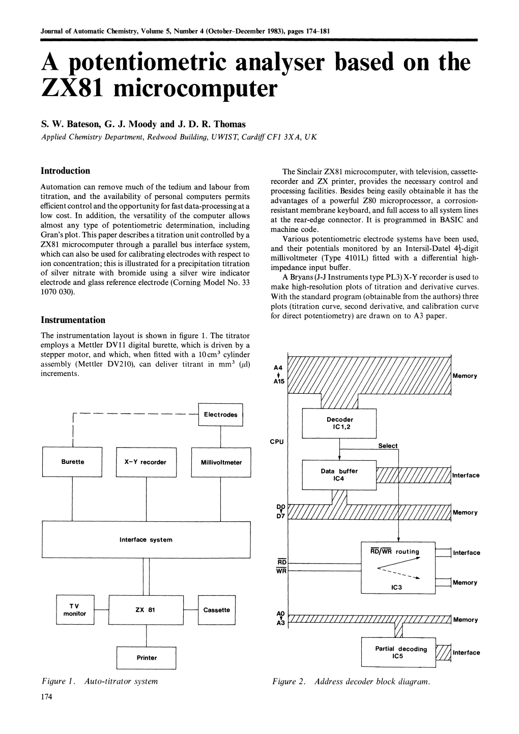 A Potentiometric Analyser Based on the ZX81 Microcomputer