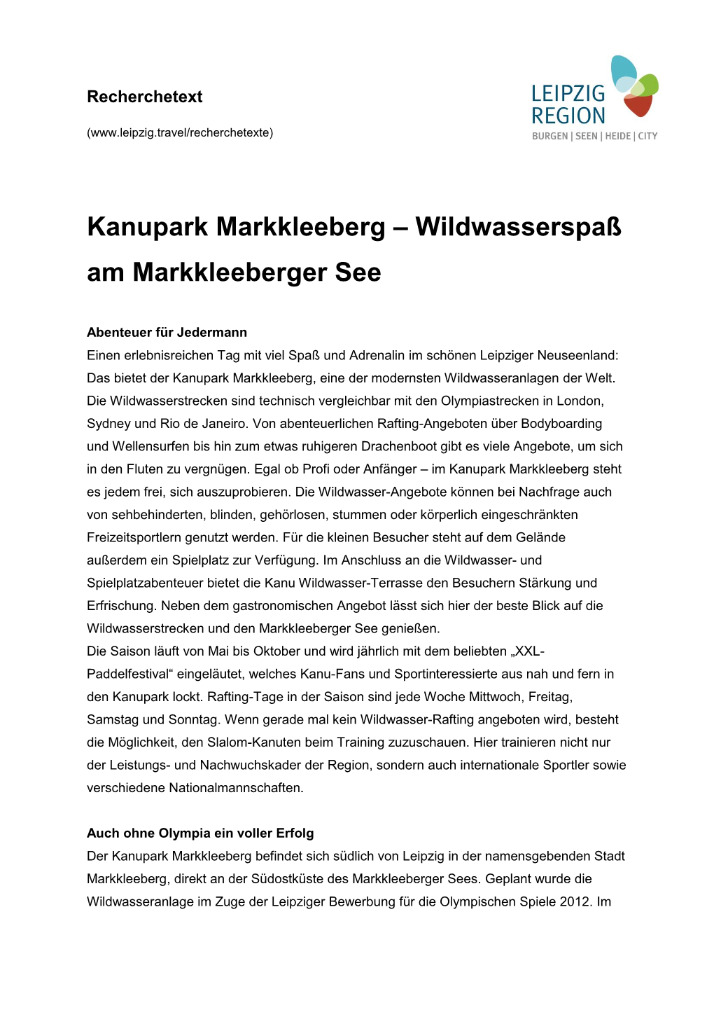 Kanupark Markkleeberg – Wildwasserspaß Am Markkleeberger See