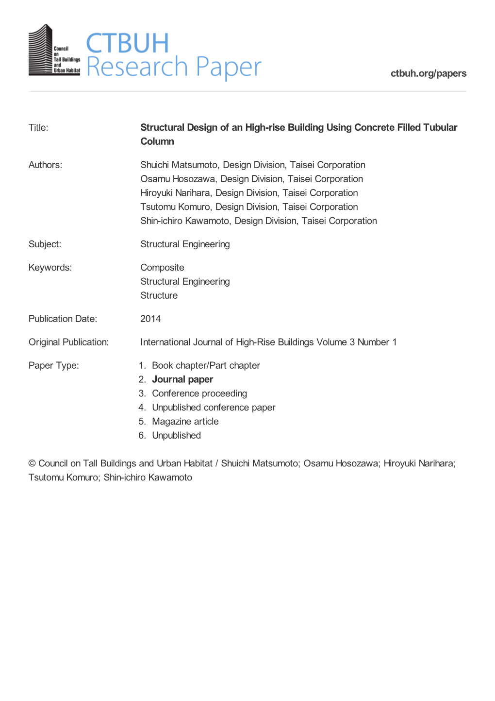 Structural Design of an High-Rise Building Using Concrete Filled Tubular Column