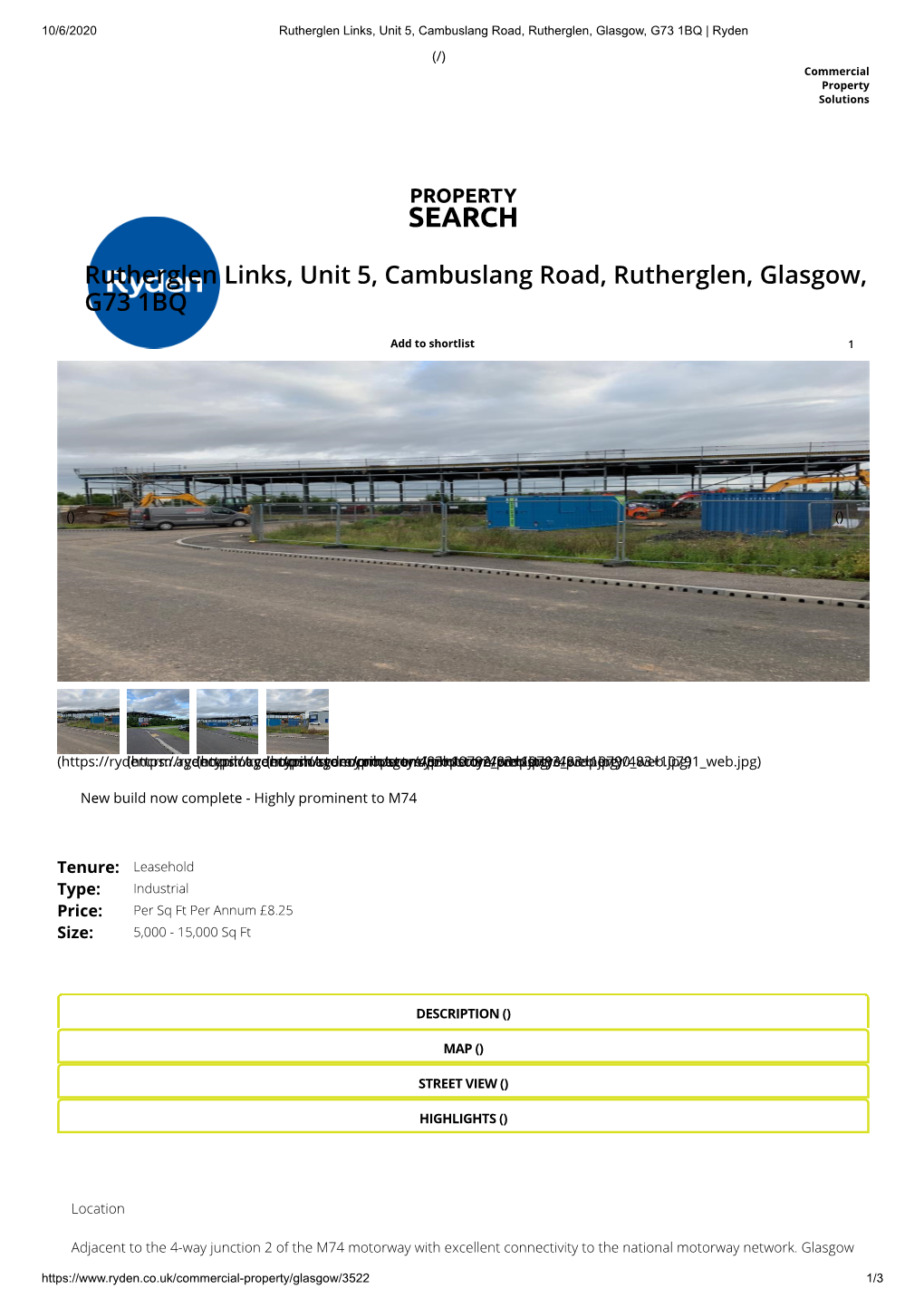 Rutherglen Links, Unit 5, Cambuslang Road, Rutherglen, Glasgow, G73 1BQ | Ryden (/) Commercial Property Solutions