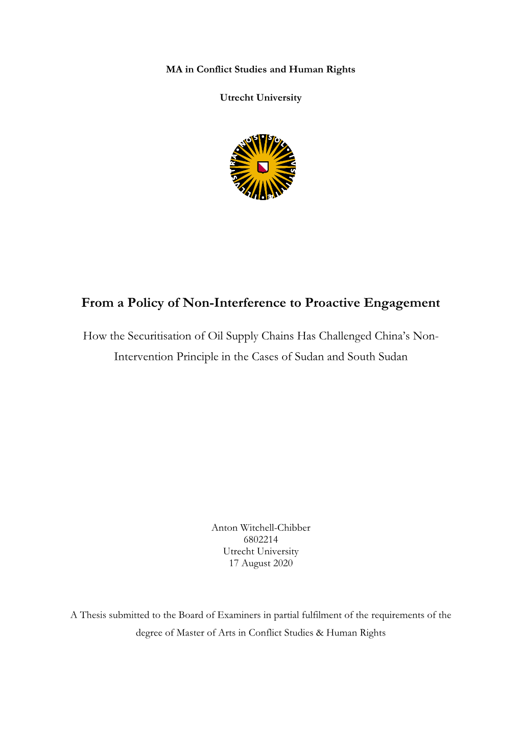 From a Policy of Non-Interference to Proactive Engagement