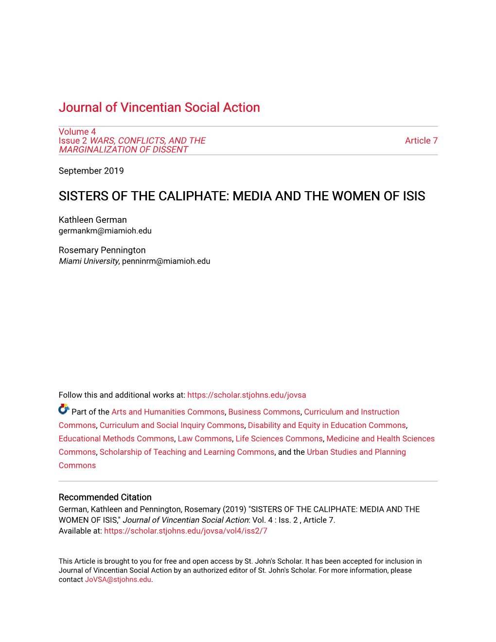 Sisters of the Caliphate: Media and the Women of Isis