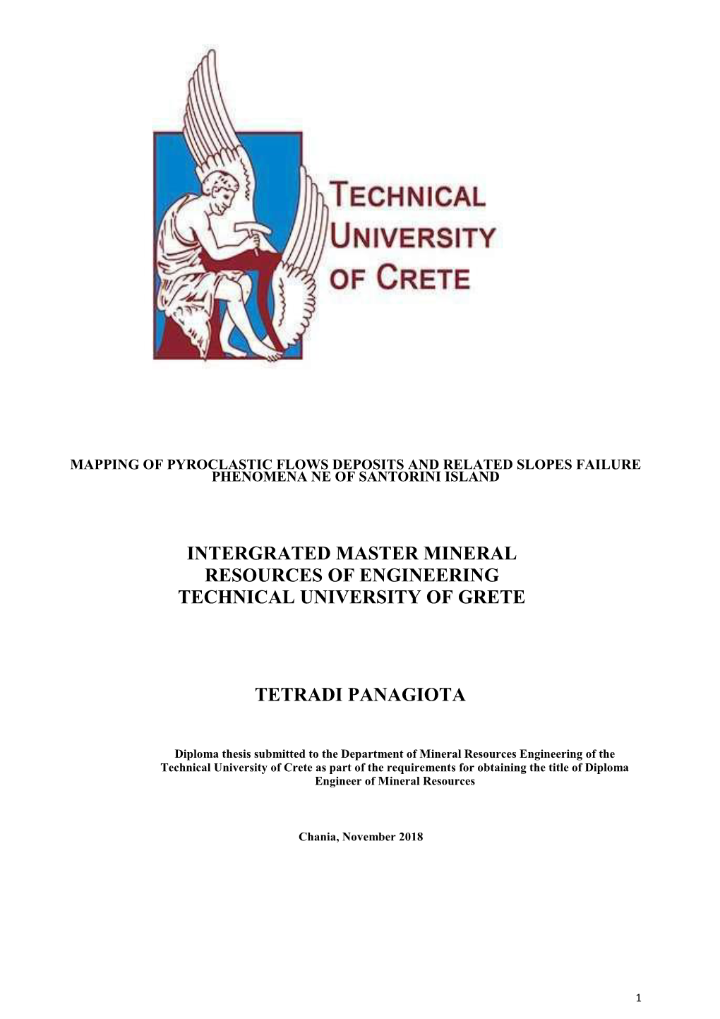 Technical University of Crete Mineral Resources Engineering (MRED)