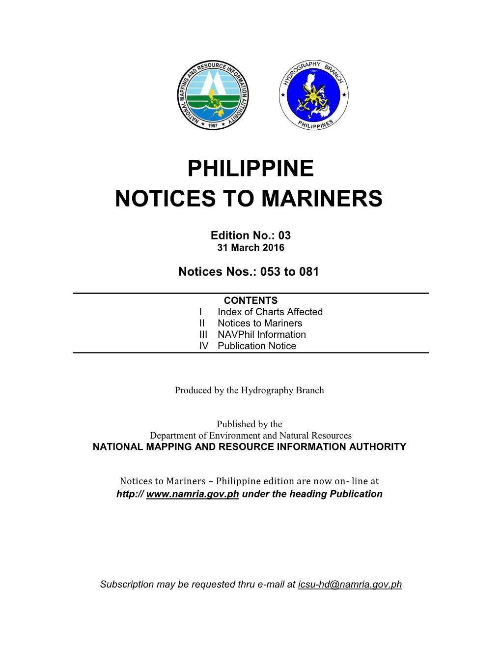 Philippine Notices to Mariners