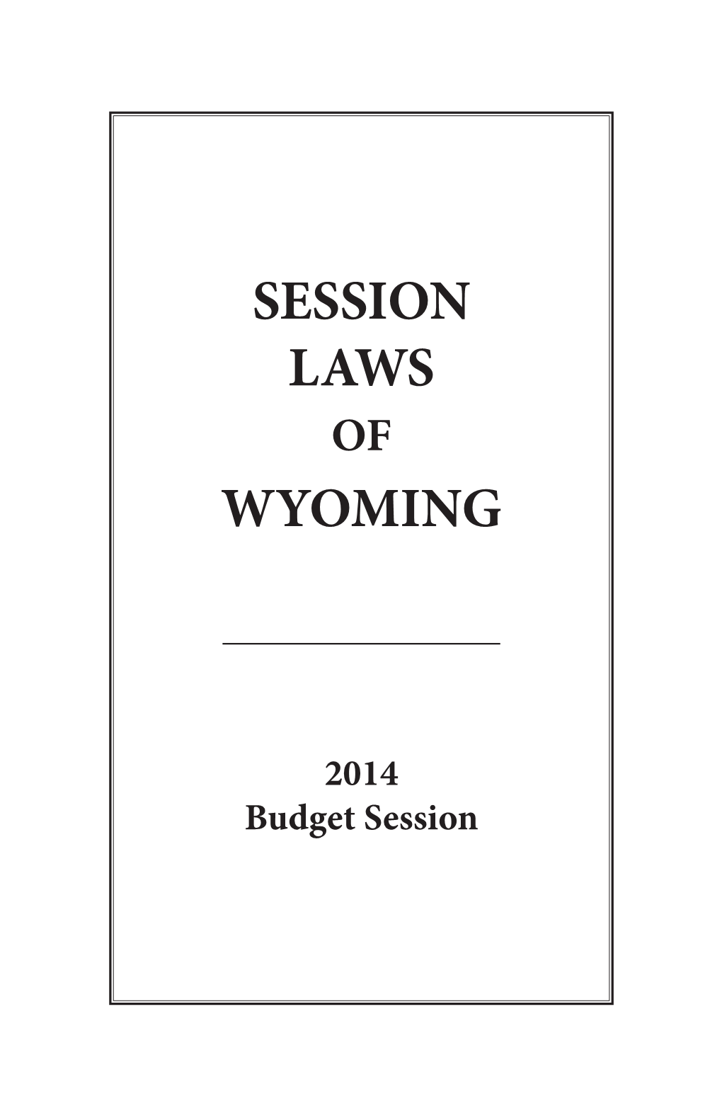 Session Laws of Wyoming