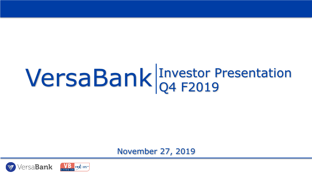 Investor Presentation Q4 F2019