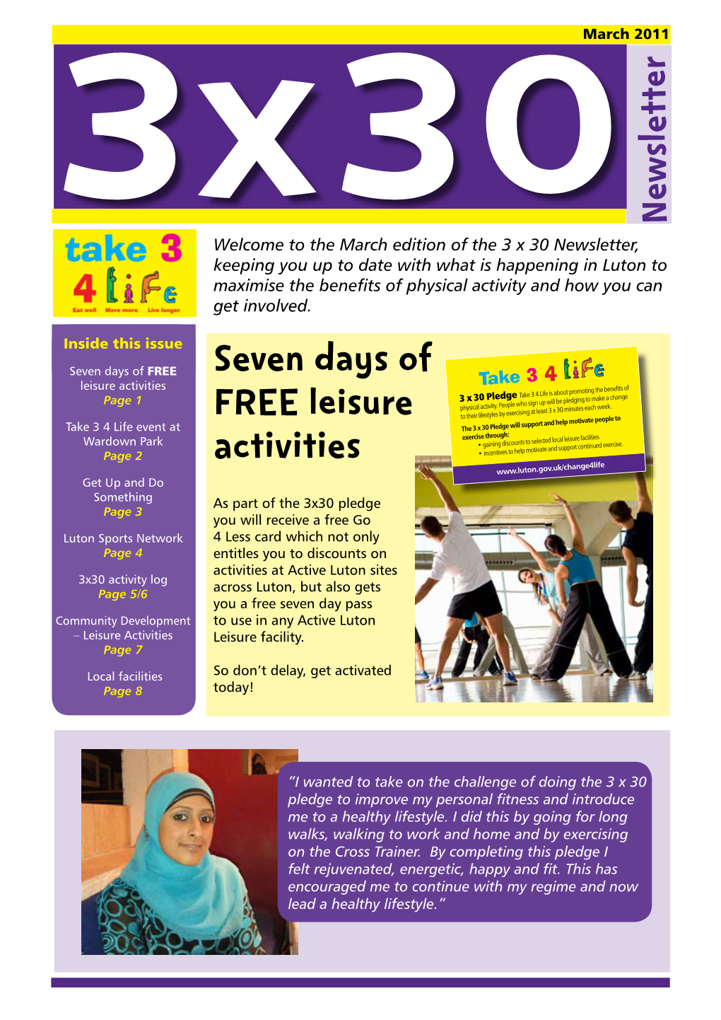 Seven Days of FREE Leisure Activities
