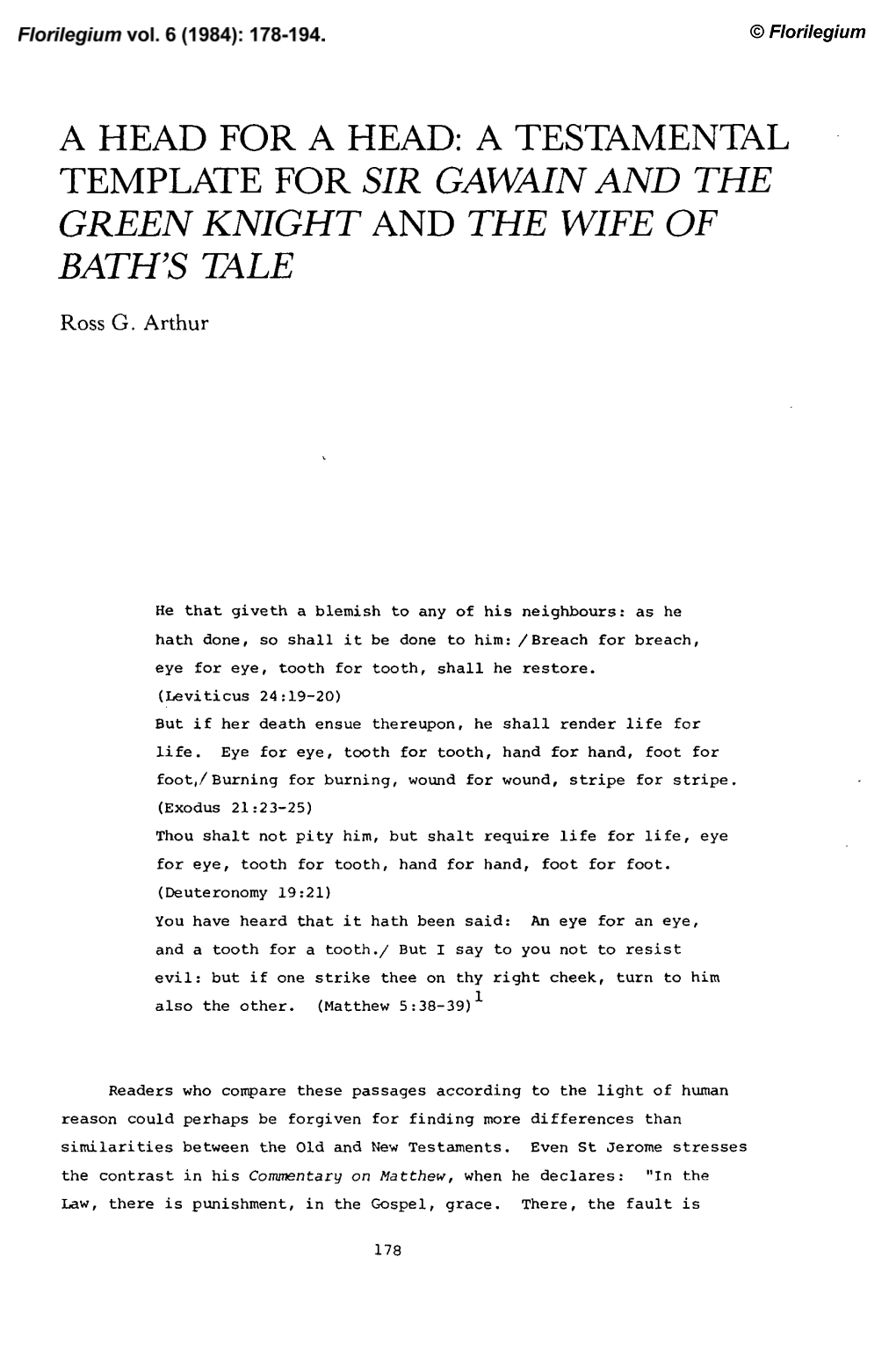 Sir Gawain and the Green Knight and the Wife of Bath's Tale