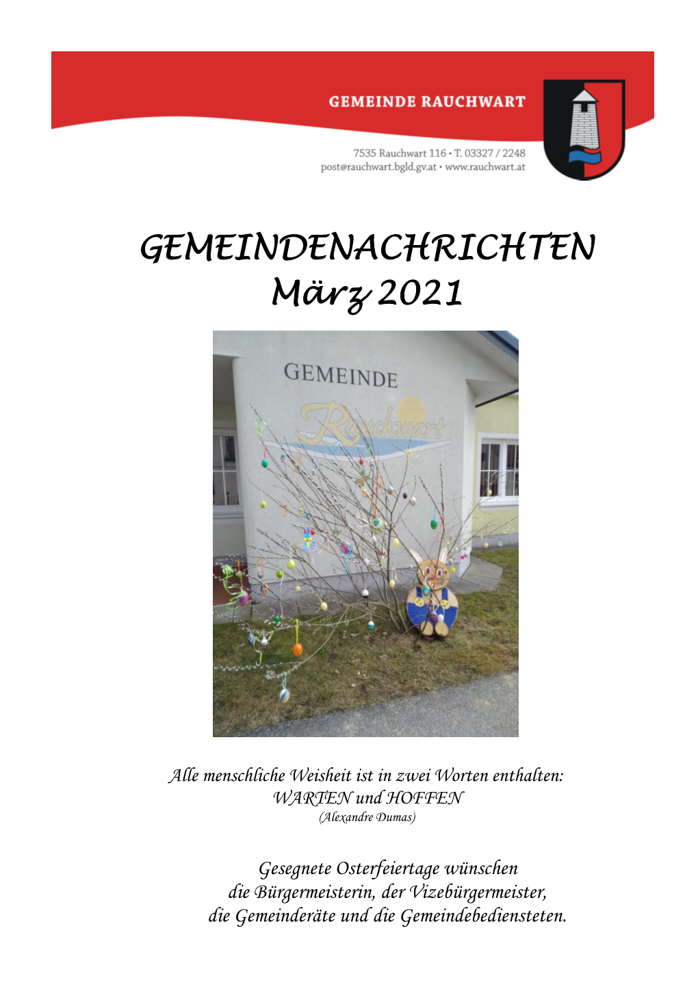 Gemeindezeitung Ostern 2021