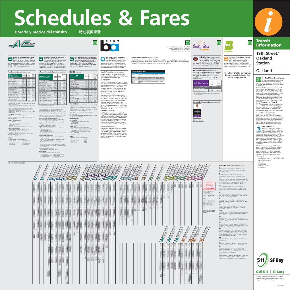 Transit Information 19Th Street/ Oakland Station Oakland