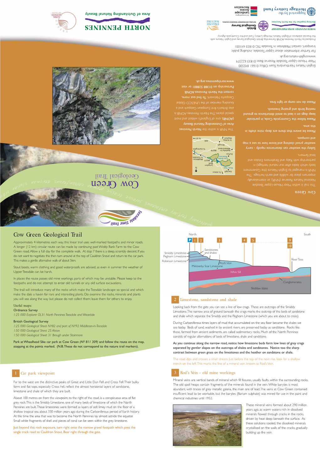 Cow Green Geological Trail North South 1 2 3 4 5 9 Approximately 4 Kilometres Each Way, This Linear Trail Uses Well-Marked Footpaths and Minor Roads