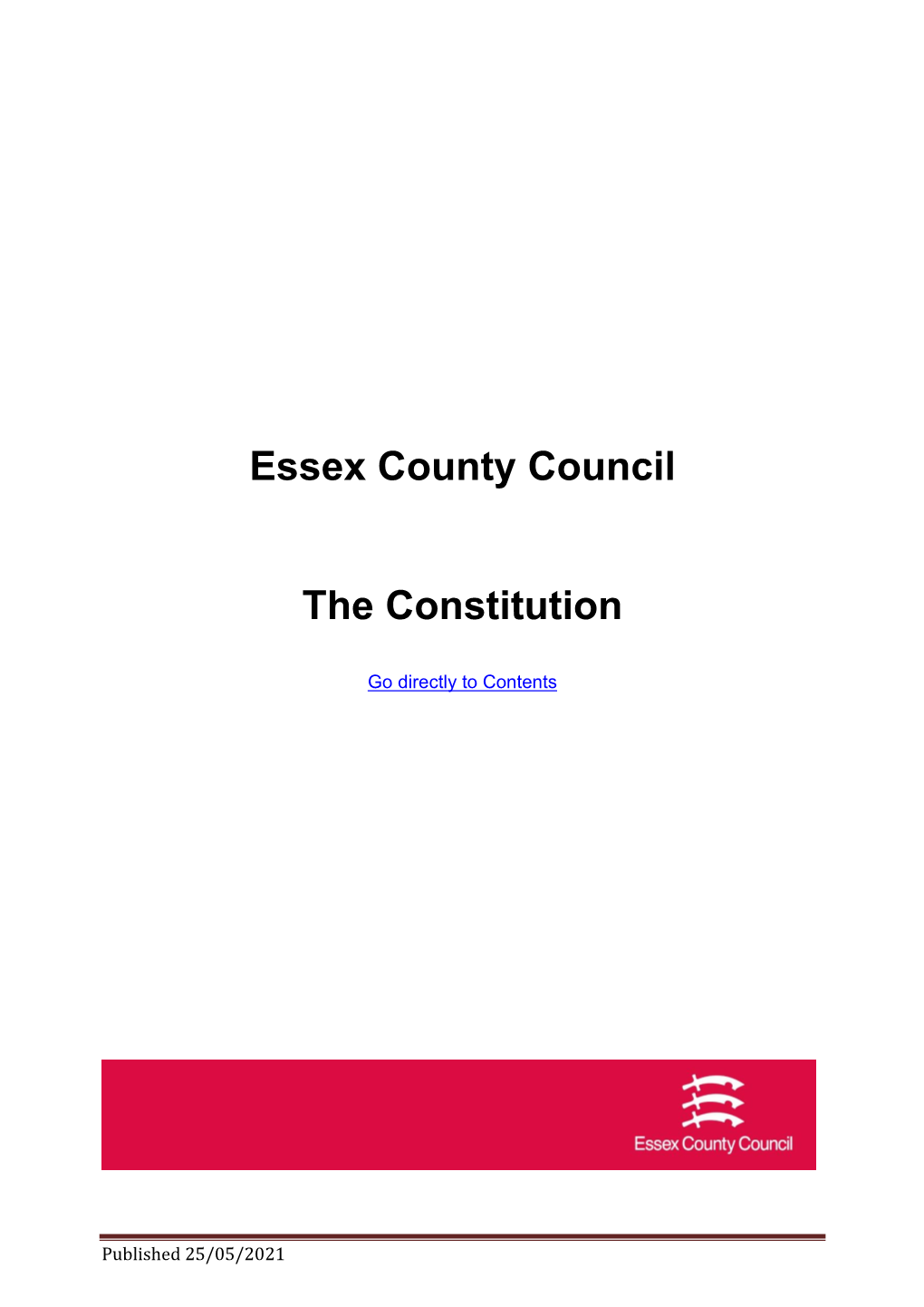 Essex County Council's Constitution