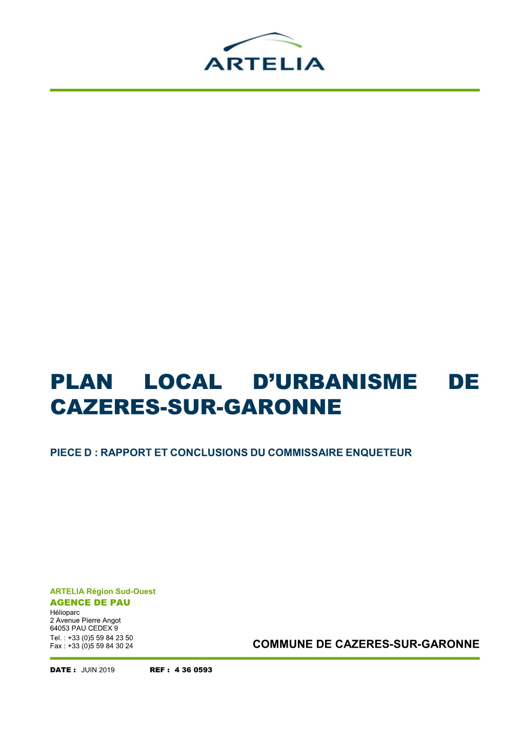 Plan Local D'urbanisme De Cazeres