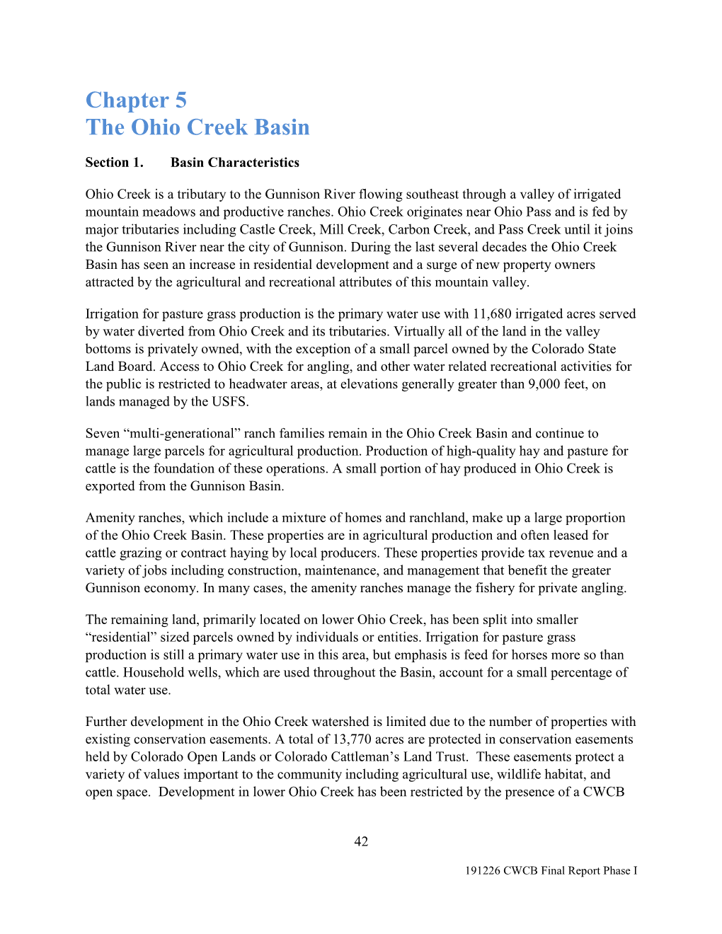 Chapter 5 the Ohio Creek Basin