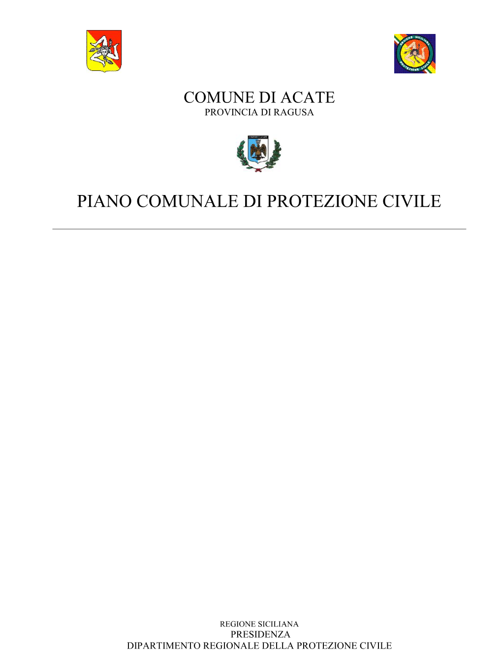 Piano Comunale Di Protezione Civile