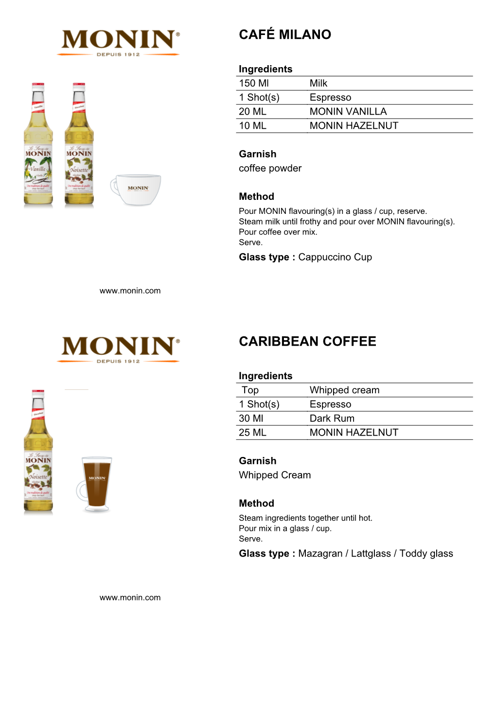 MONIN Recipes