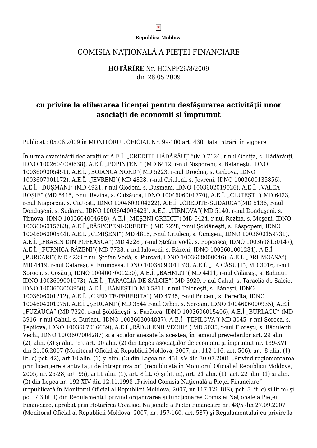 Comisia Națională a Pieței Financiare