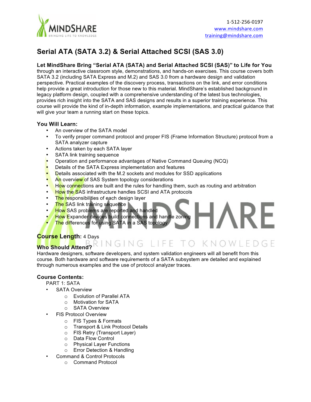 Serial ATA (SATA 3.2) & Serial Attached SCSI (SAS 3.0)